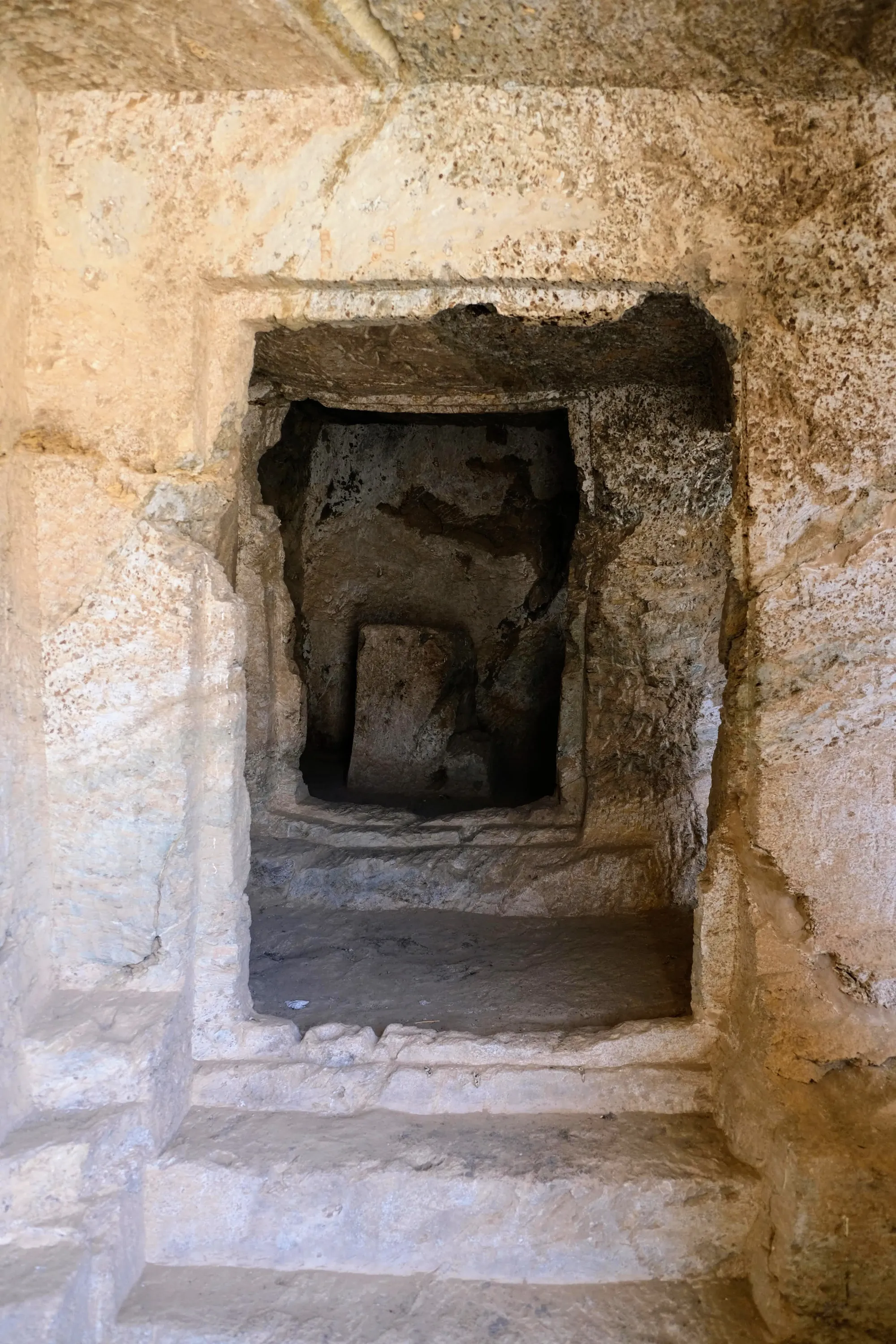 From left to right: Small Temple dedicated to Serapis, Isis of Senskis (Sikait) and Apollo, 19th century inscriptions, altar room in the back of the Large Temple