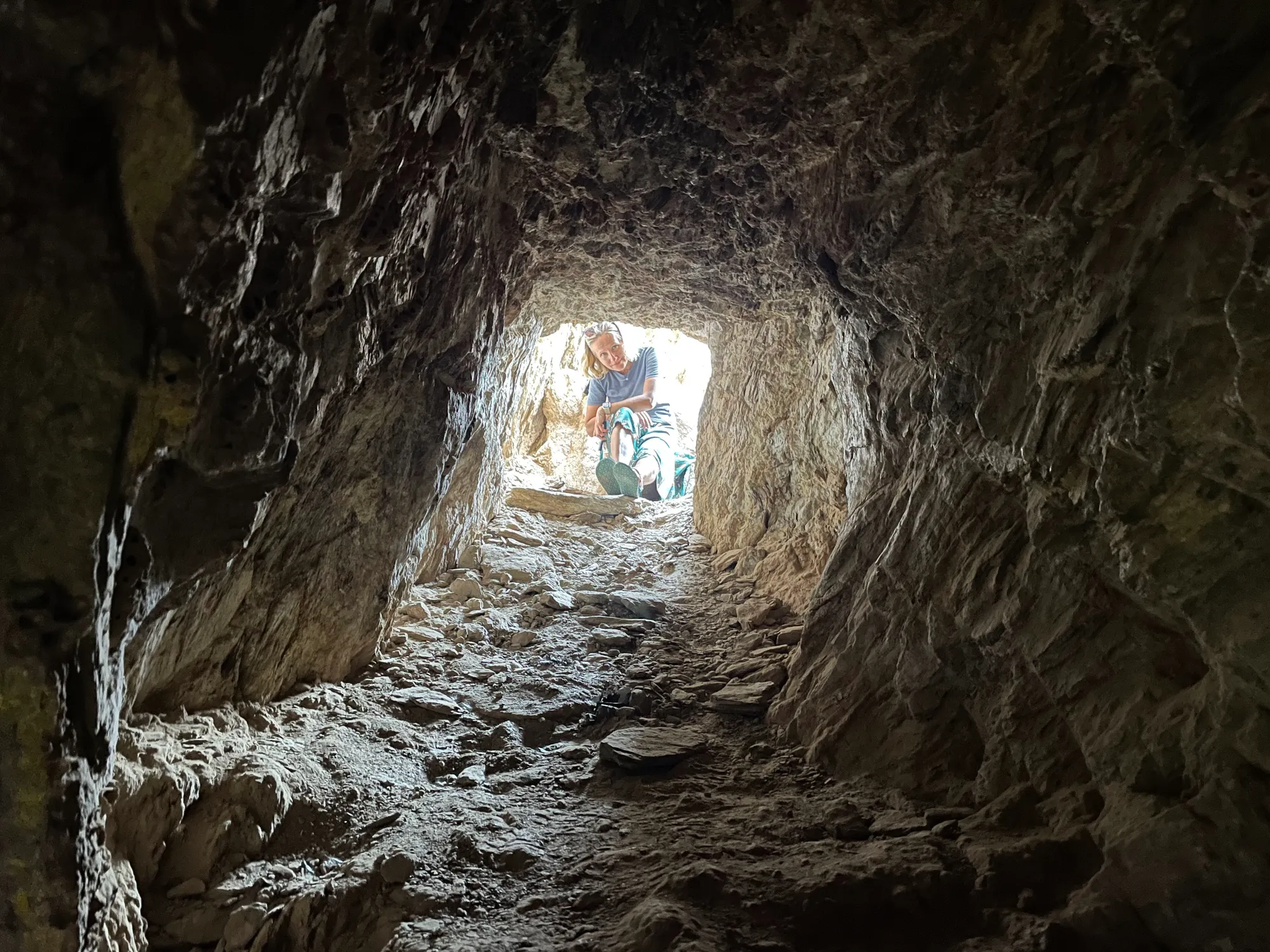 Sikait mine shafts and tunnerls dot the wadi's hillsides