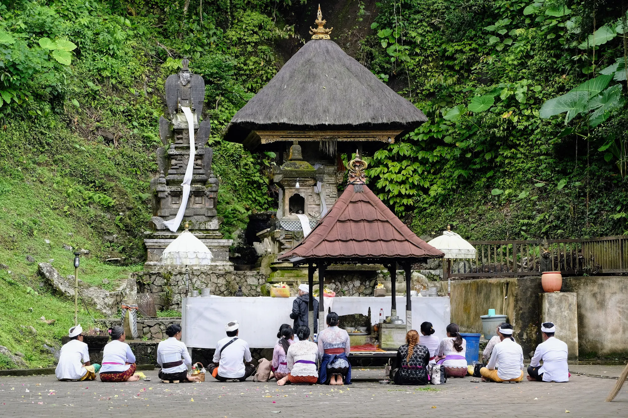 Worshipers at one of the temples at Pura Lempuyang